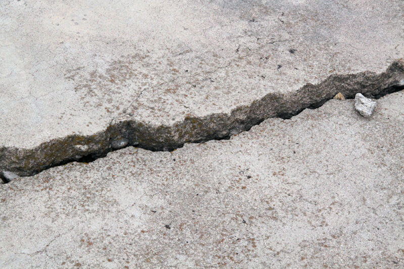 cracked uneven concrete