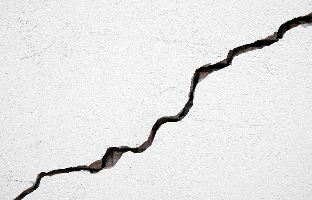 large wall crack