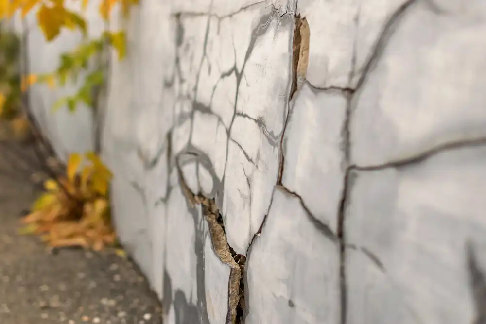 old foundation with cracks